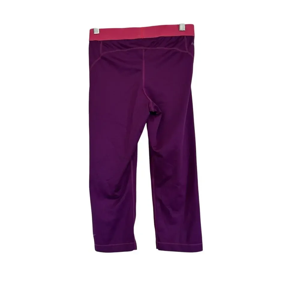 Nike Pro Dri-FIT Capris Womens Medium Purple Pink Athletic Compression Pants